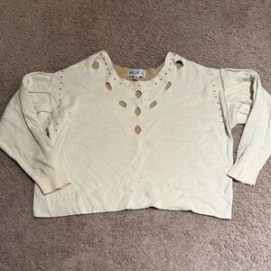 Wildfox Ivory Cut-Out Sweater
